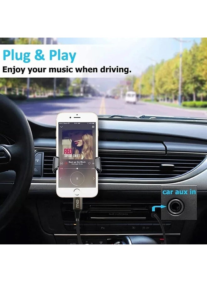 iMee lPhone to 3.5mm Audio Cable | AUX Stereo Cord for Car, Speaker, Headphones & Amplifier | Hi-Fi Sound Transmission | Braided Aluminum Alloy Wire | Flexible & Universal Compatibility 1M (IM-219) - Image 4